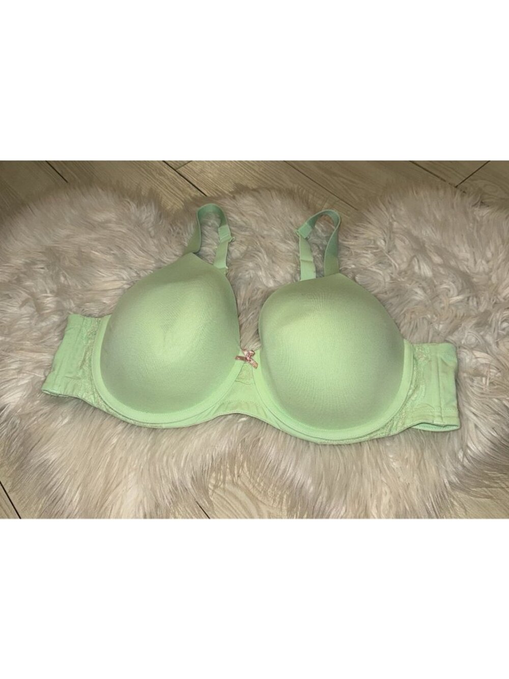 Ambrielle Organic Cotton Full Coverage Bra Lined Underwire Womens 44C Green